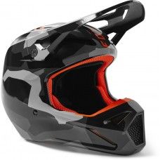 Fox V1 Moto-Cross Helm - BNKR grau camo